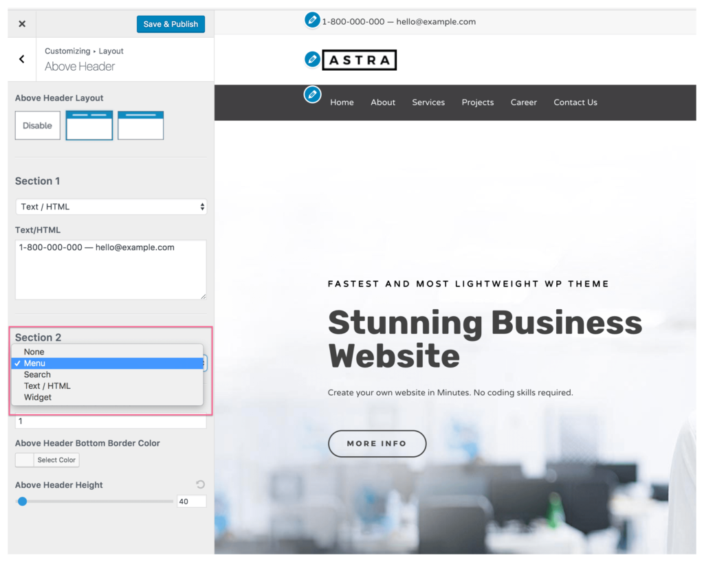 Introducing: Header Sections Header Section Customization Options
