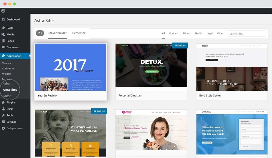 Thank you ❤ Astra sites for WordPress
