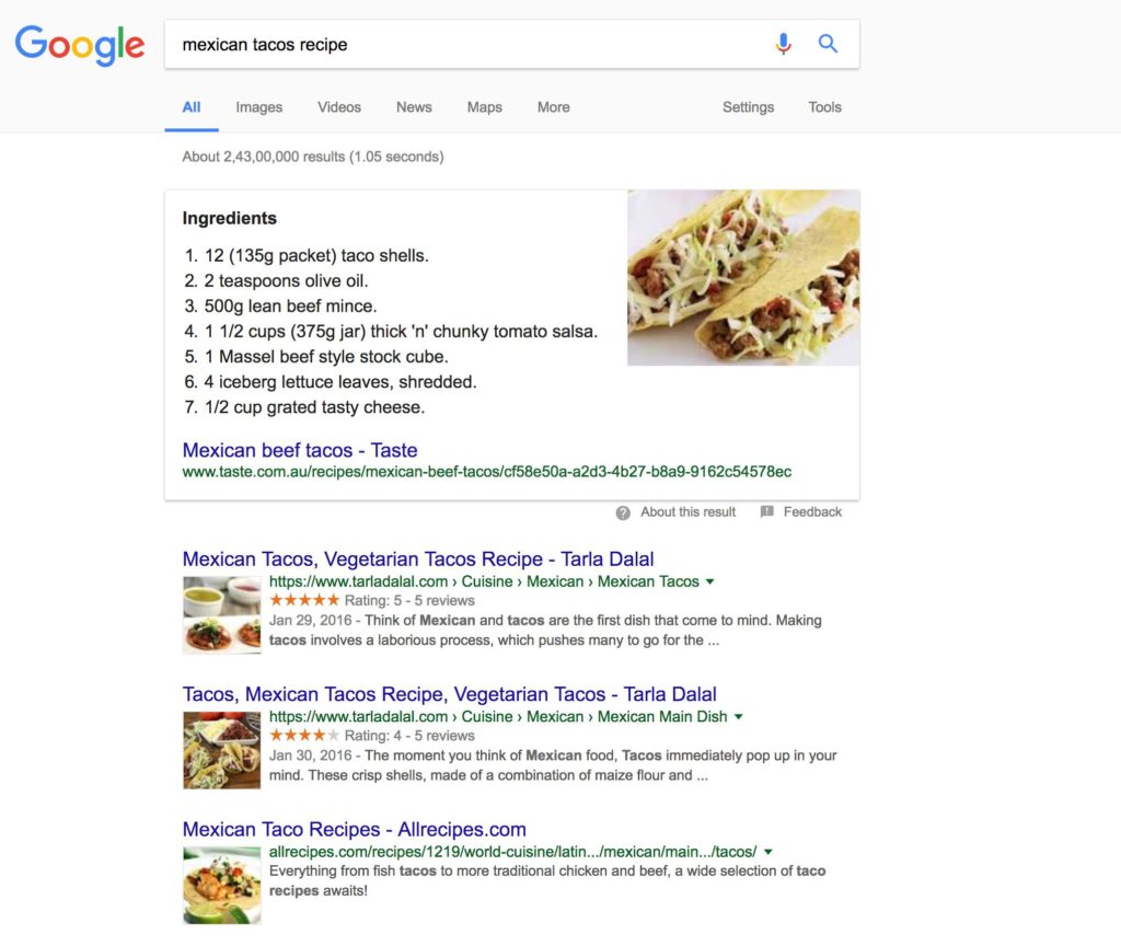 Few Big Announcements! Recipe schema example