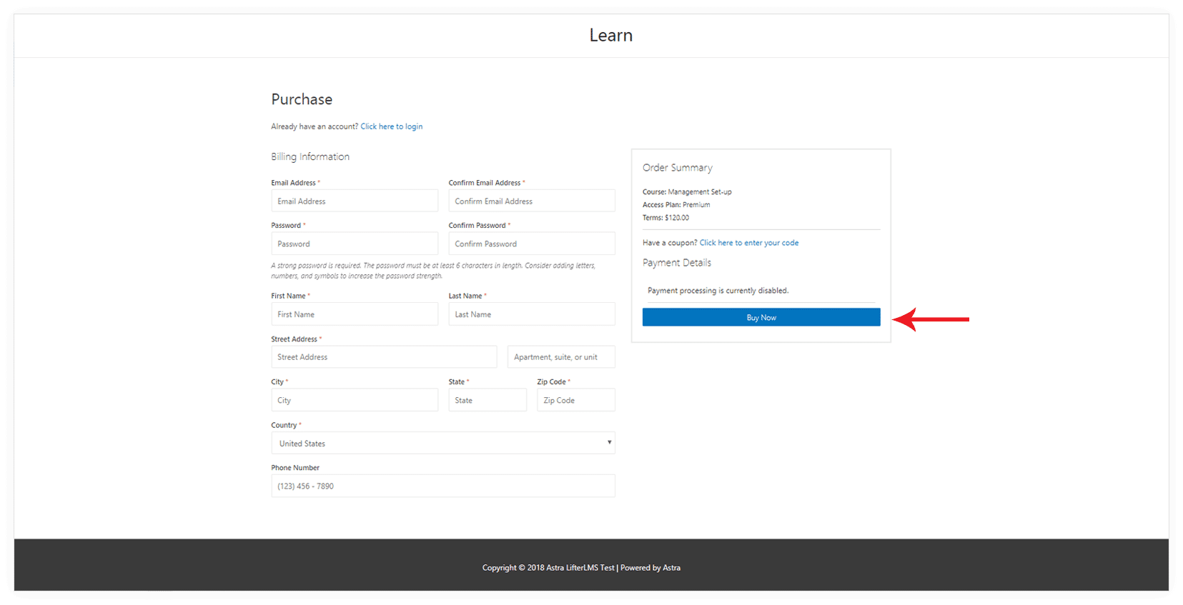 LifterLMS Integration in Astra Pro LMS Checkout