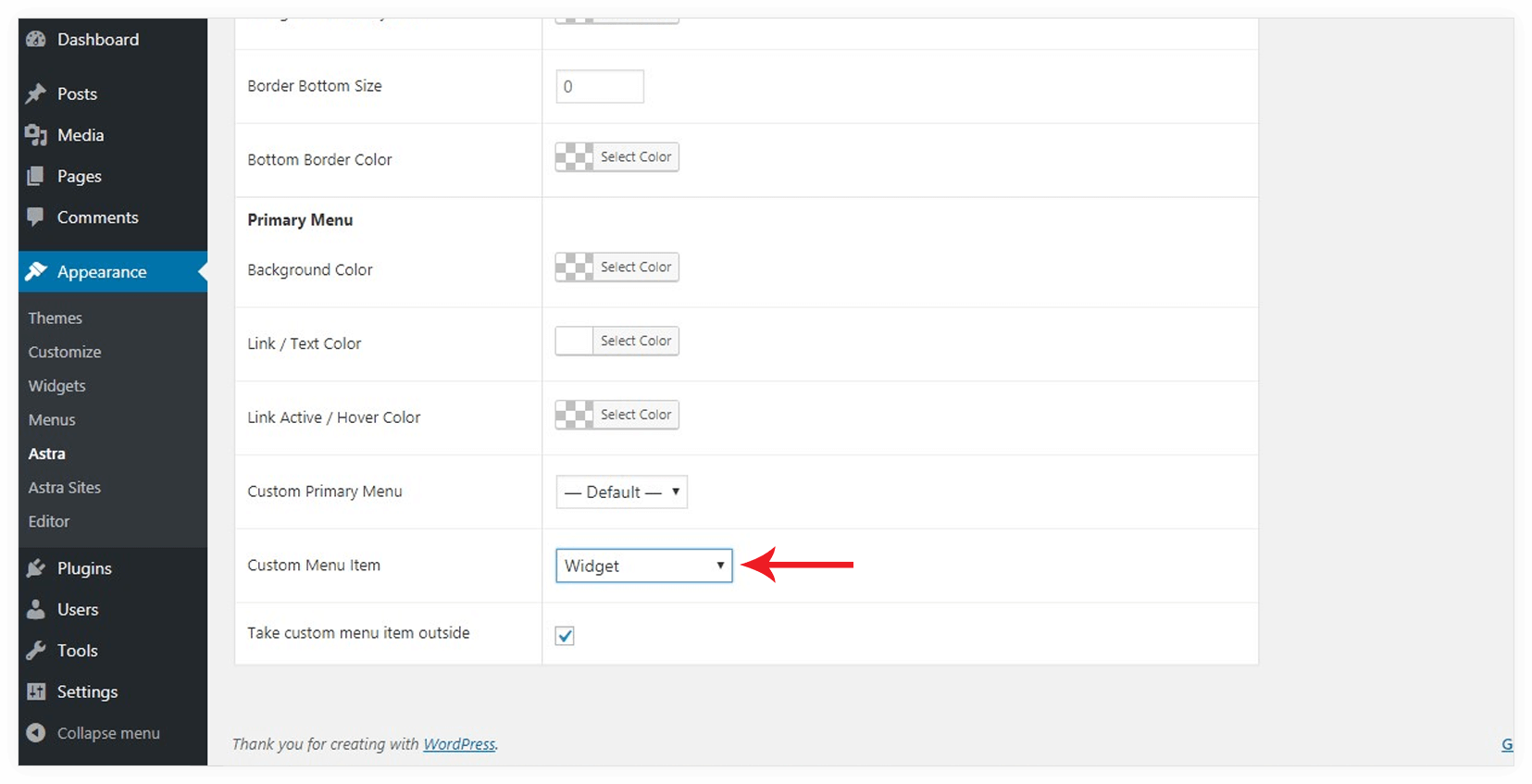 Page Headers Overview Widgets Outside