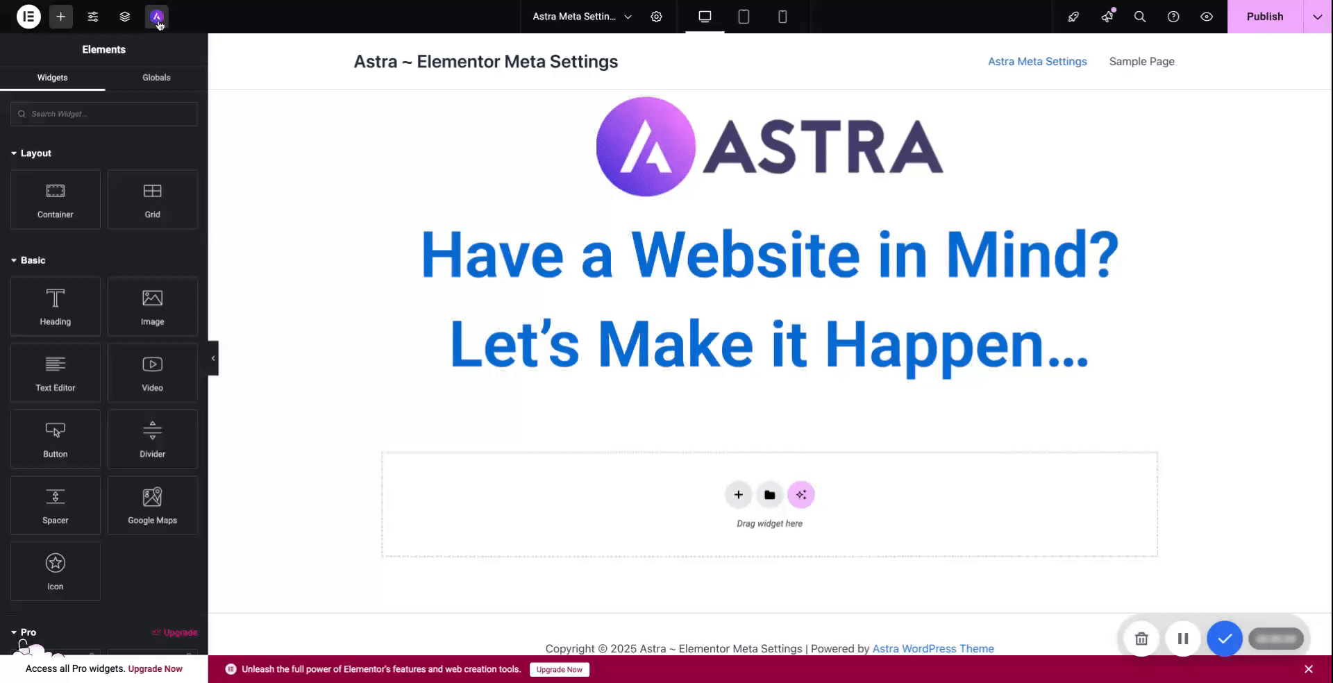 Astra Meta Settings Astra Elementor Meta Settings
