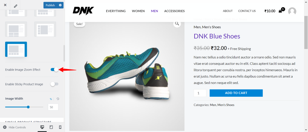 Single Product WooCommerce Image Zoom 1024x441