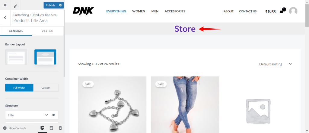 How to Design a Product Catalog Page or Shop Page Using WooCommerce Module in Astra? Store 1024x441