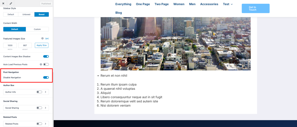 How to Remove Previous and Next Links From a Single Blog Post? disable navigation