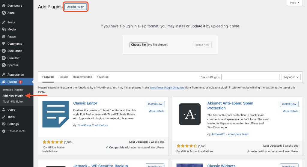 Getting Started with Astra Pro Addon Plugin adding a new wordpress plugin