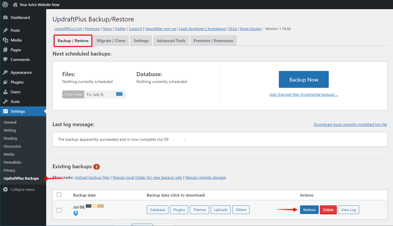 Backup Your Website in Less than 10 Minutes! Restore your Website from the Backup