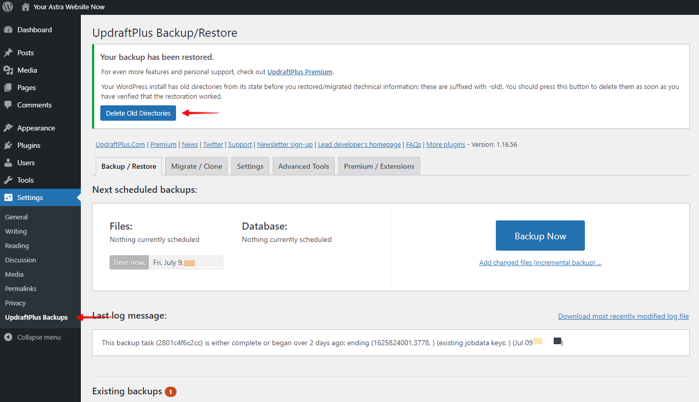 Backup Your Website in Less than 10 Minutes! Delete Old Directories