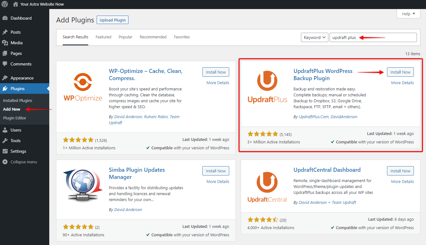Backup Your Website in Less than 10 Minutes! Updraft Plus Plugin Installation
