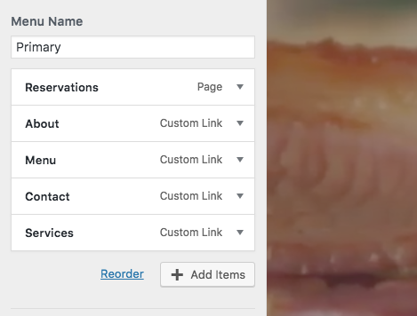 How To Add a Restaurant Reservation System to WordPress in 4 Easy Steps WordPress menu settings