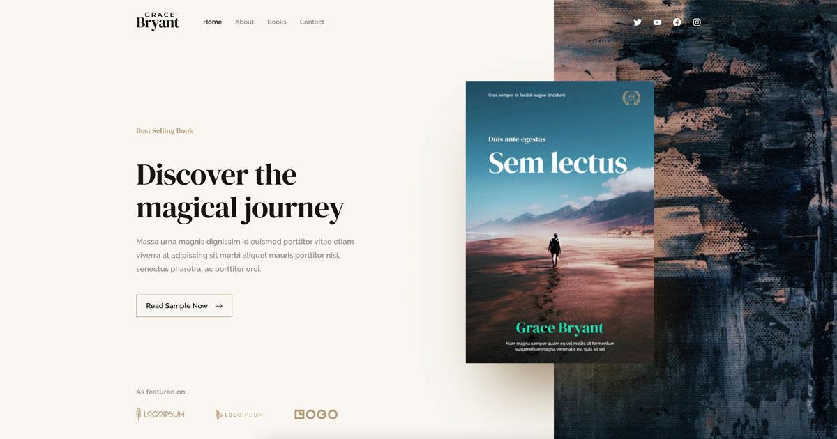 280+ Elementor Templates for Every Niche (Free + Premium) Author landing page website template