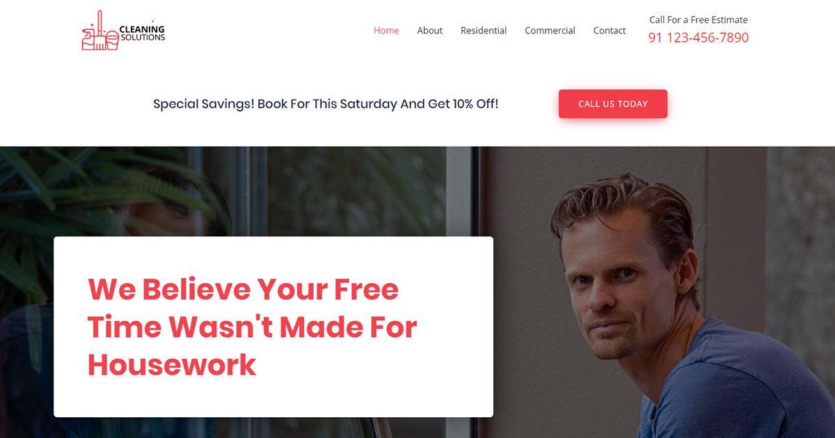 280+ Elementor Templates for Every Niche (Free + Premium) Cleaning service website template