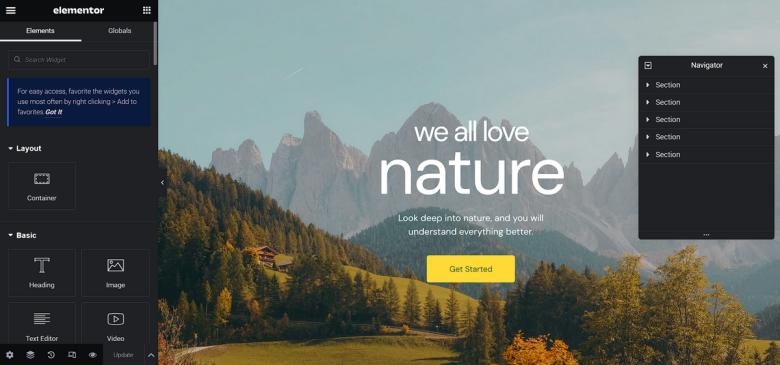 280+ Elementor Templates for Every Niche (Free + Premium) Elementor editing screen