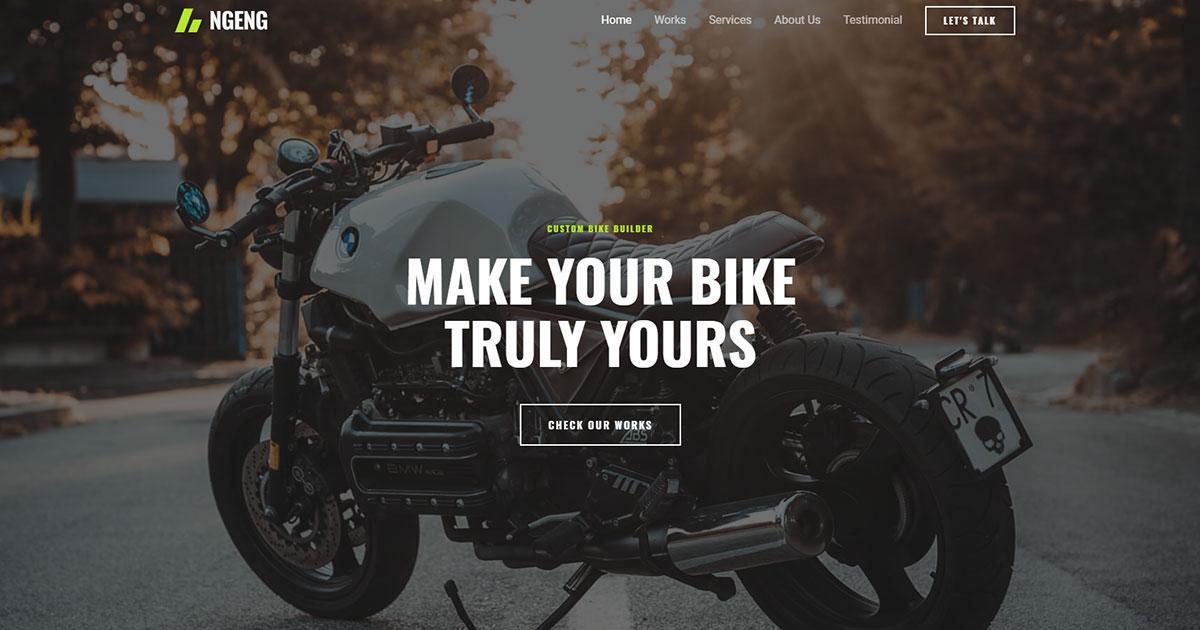 280+ Elementor Templates for Every Niche (Free + Premium) Elementor template for bike modification service websites