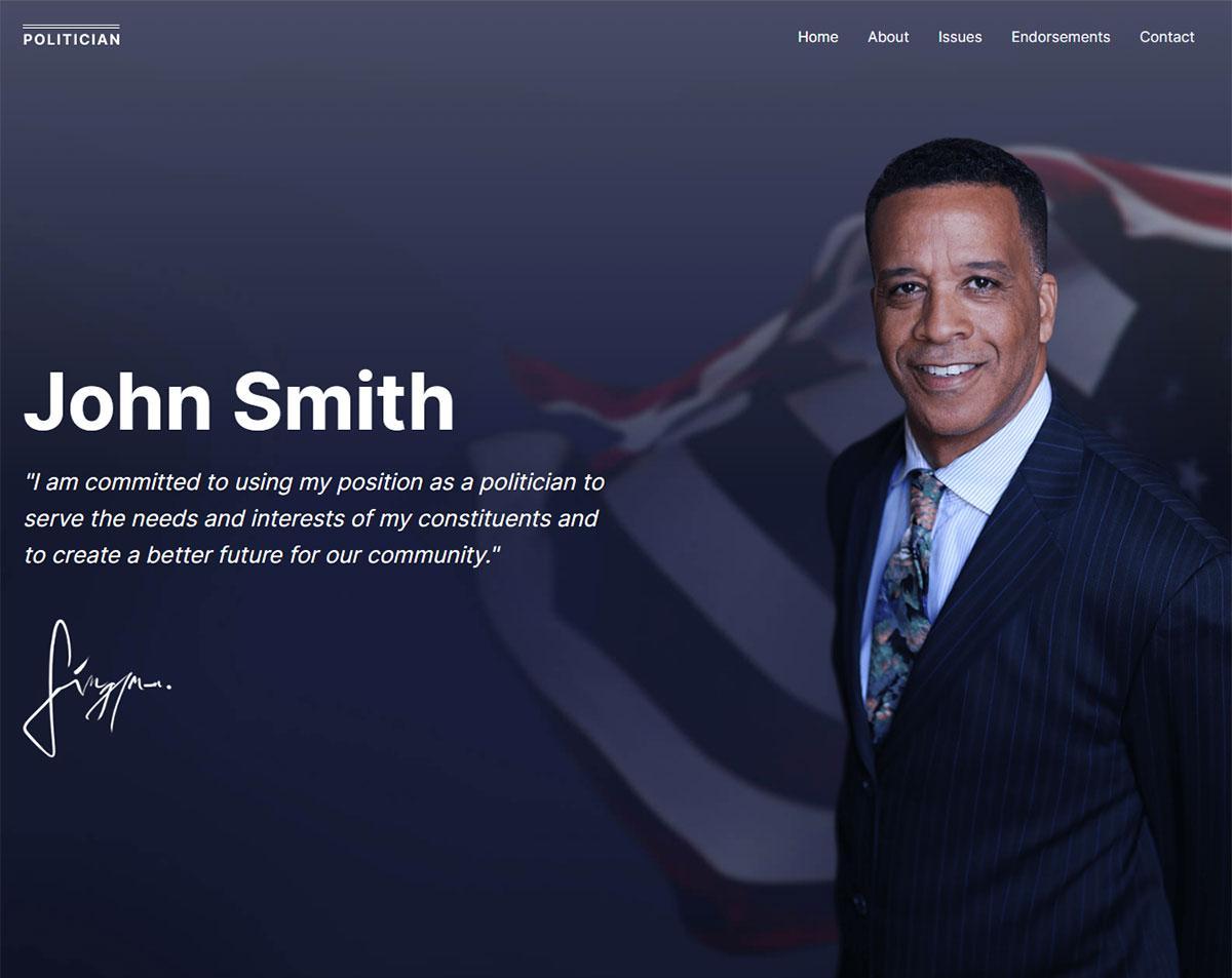 280+ Elementor Templates for Every Niche (Free + Premium) Elementor template for Politician