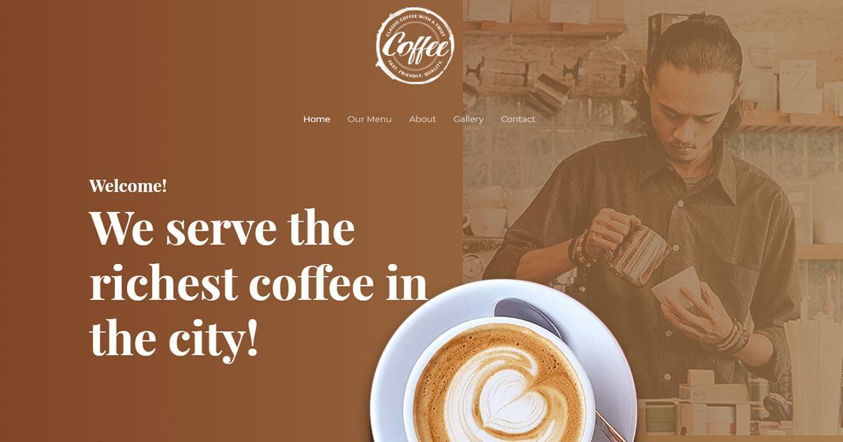 280+ Elementor Templates for Every Niche (Free + Premium) Elementor template for the coffee shop