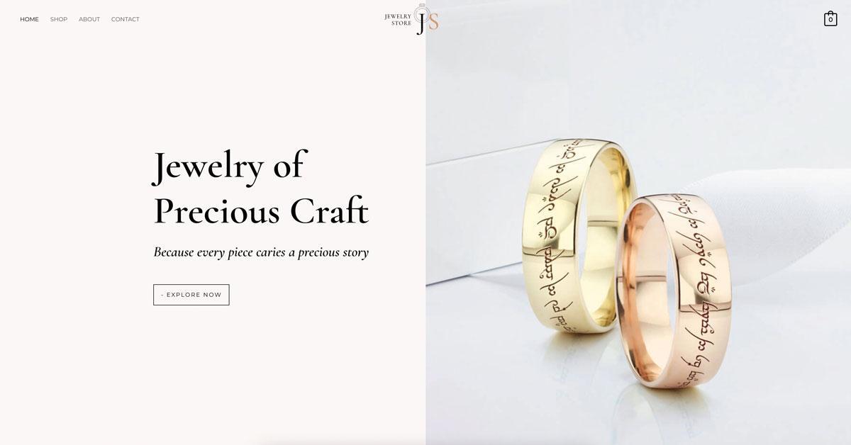 280+ Elementor Templates for Every Niche (Free + Premium) Luxurious template for jewellery store