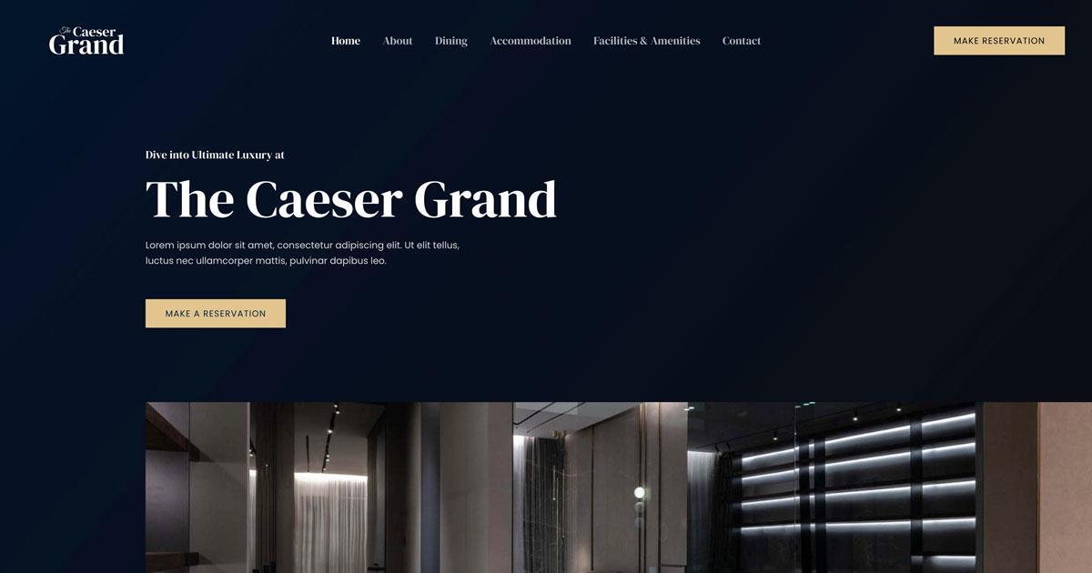 280+ Elementor Templates for Every Niche (Free + Premium) Luxury Hotel web template