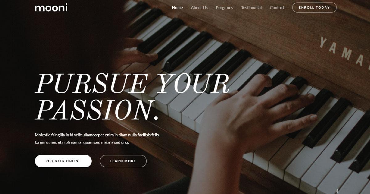 280+ Elementor Templates for Every Niche (Free + Premium) Piano tutor website template