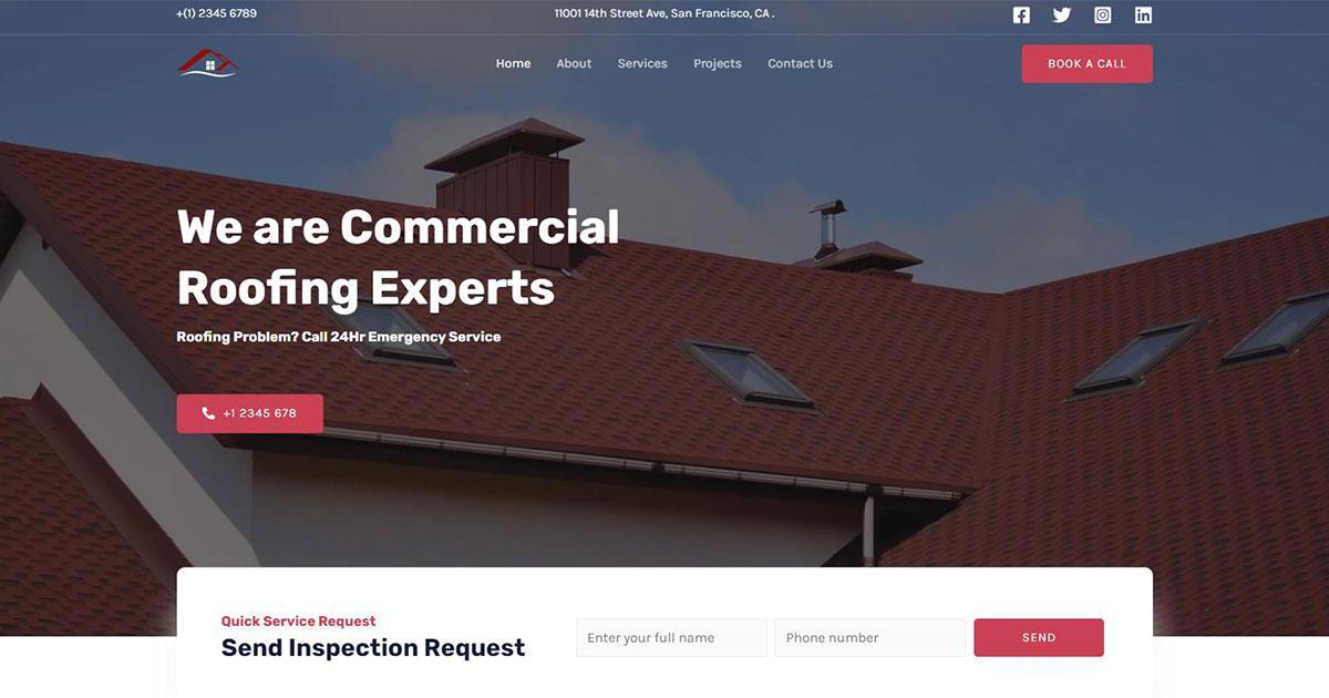 280+ Elementor Templates for Every Niche (Free + Premium) Roofing agency web template
