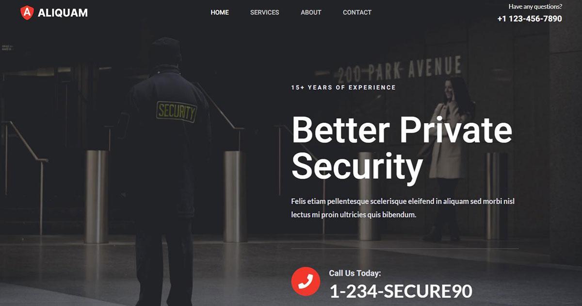 280+ Elementor Templates for Every Niche (Free + Premium) Security based business website template
