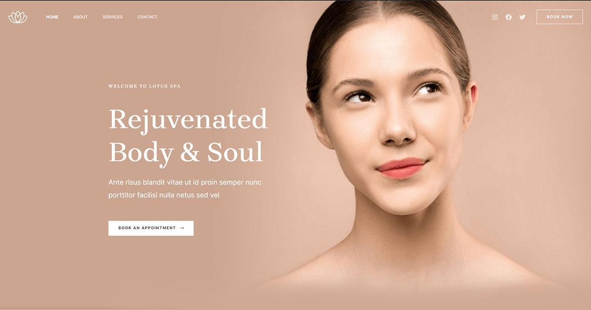 280+ Elementor Templates for Every Niche (Free + Premium) Spa web template