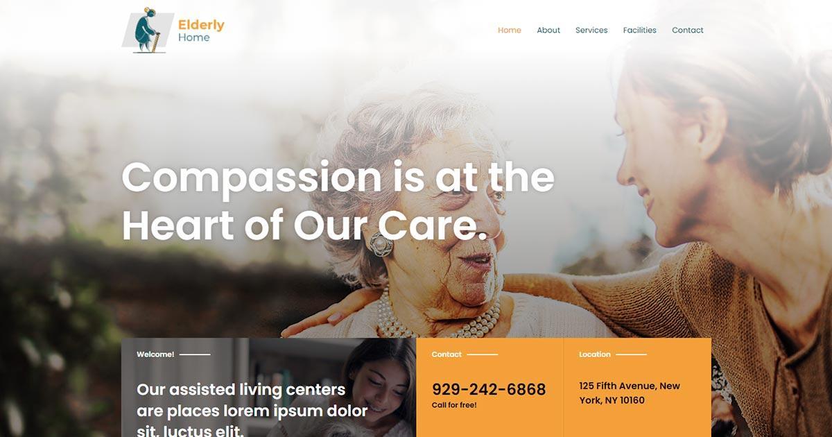 280+ Elementor Templates for Every Niche (Free + Premium) Template for elderly care website