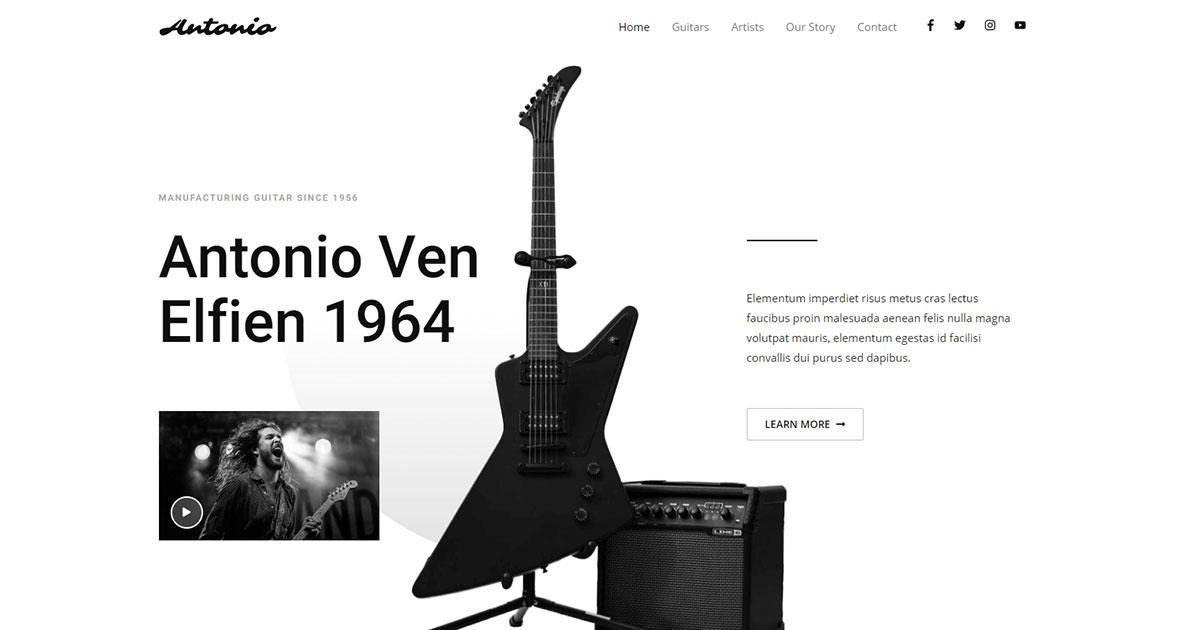 280+ Elementor Templates for Every Niche (Free + Premium) Web template for musical instruments