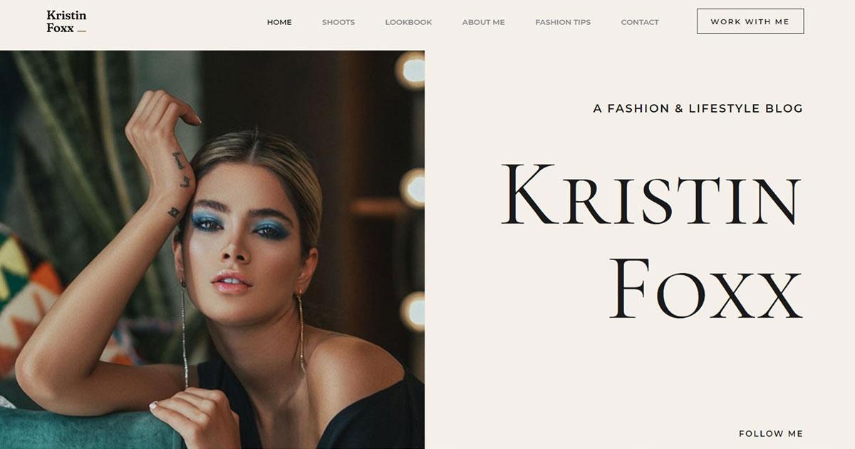 280+ Elementor Templates for Every Niche (Free + Premium) Web template for the fashion influencer