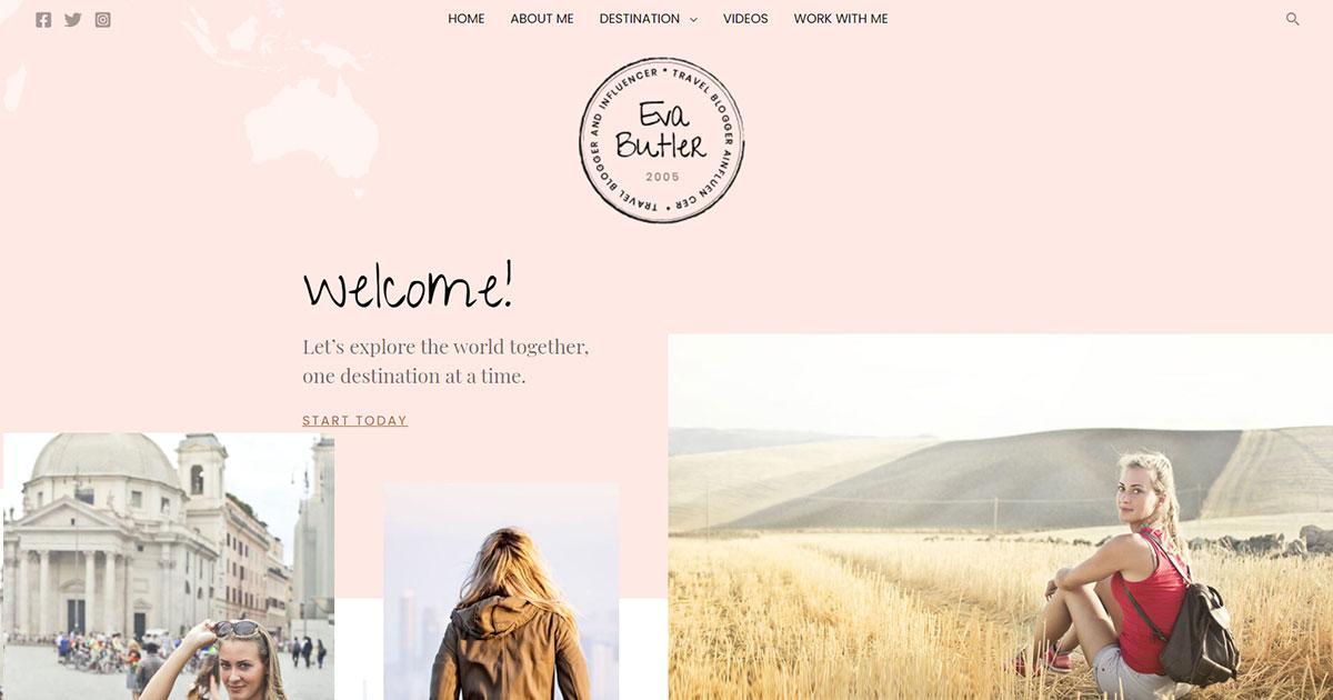 280+ Elementor Templates for Every Niche (Free + Premium) Web template for the travel bloggers