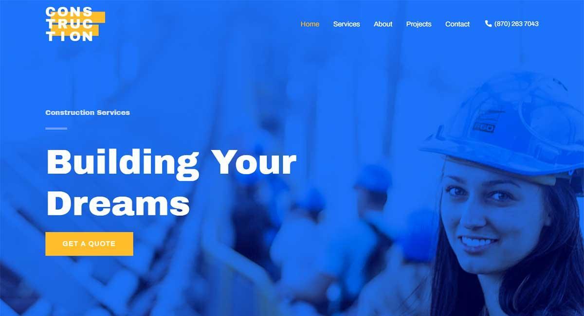 280+ Elementor Templates for Every Niche (Free + Premium) Website template for construction company