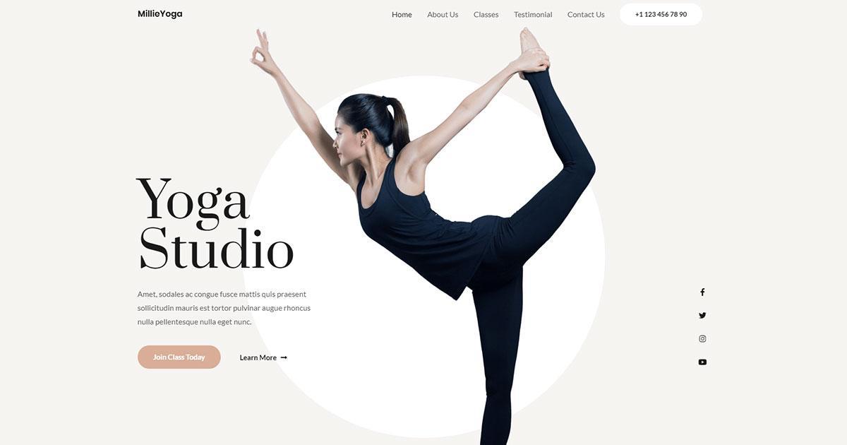 280+ Elementor Templates for Every Niche (Free + Premium) Yoga studio website template