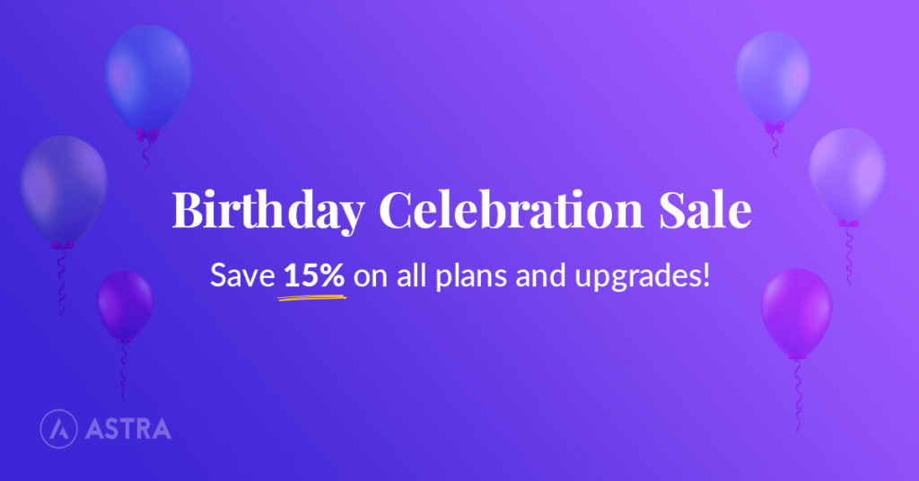Happy Birthday! Astra is One Today! Astra birthday celebration sale