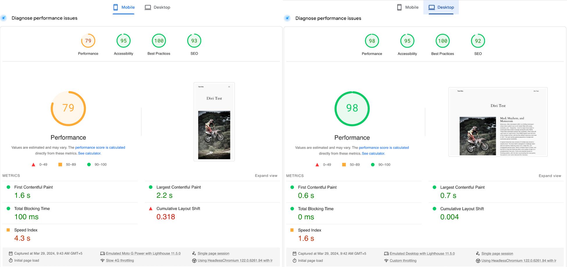 Divi vs Elementor: Which One is King of the Page Builders? divi test page speed test google pagespeed