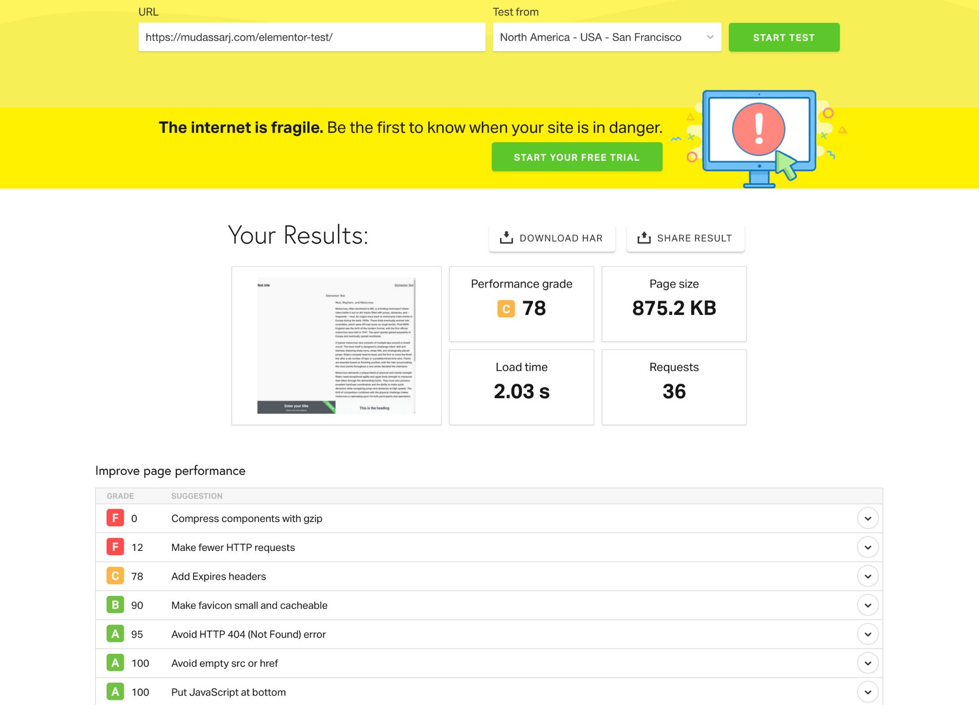 Divi vs Elementor: Which One is King of the Page Builders? elementor test page speed test pingdom
