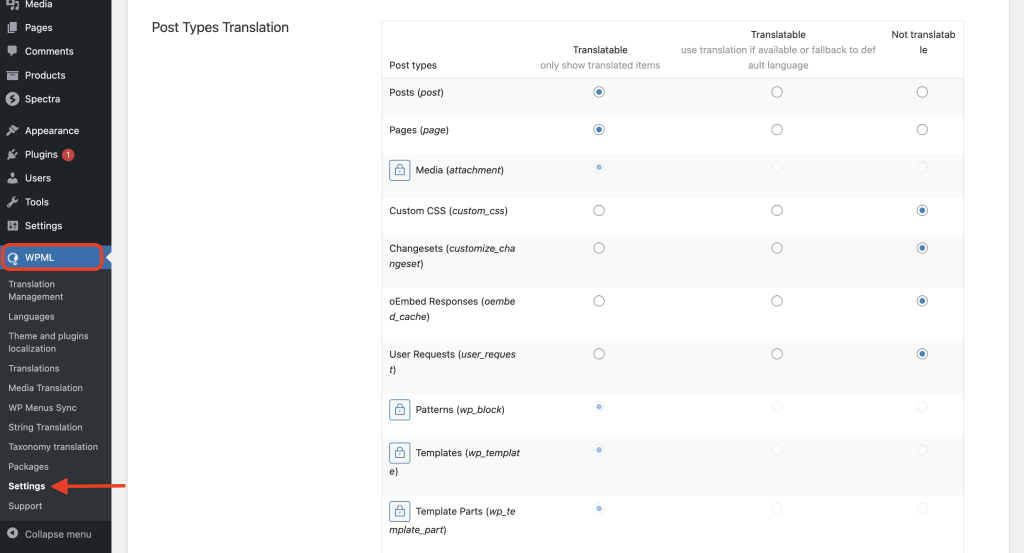How To Translate Site Builder With WPML? go to WPML settings