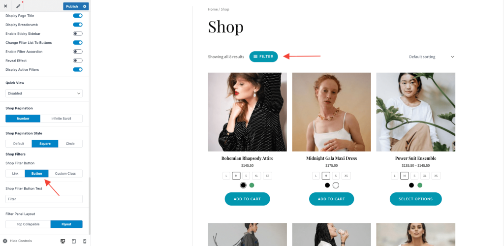 Off-Canvas Sidebar for WooCommerce Shop Page Astra-Shop-filters-button