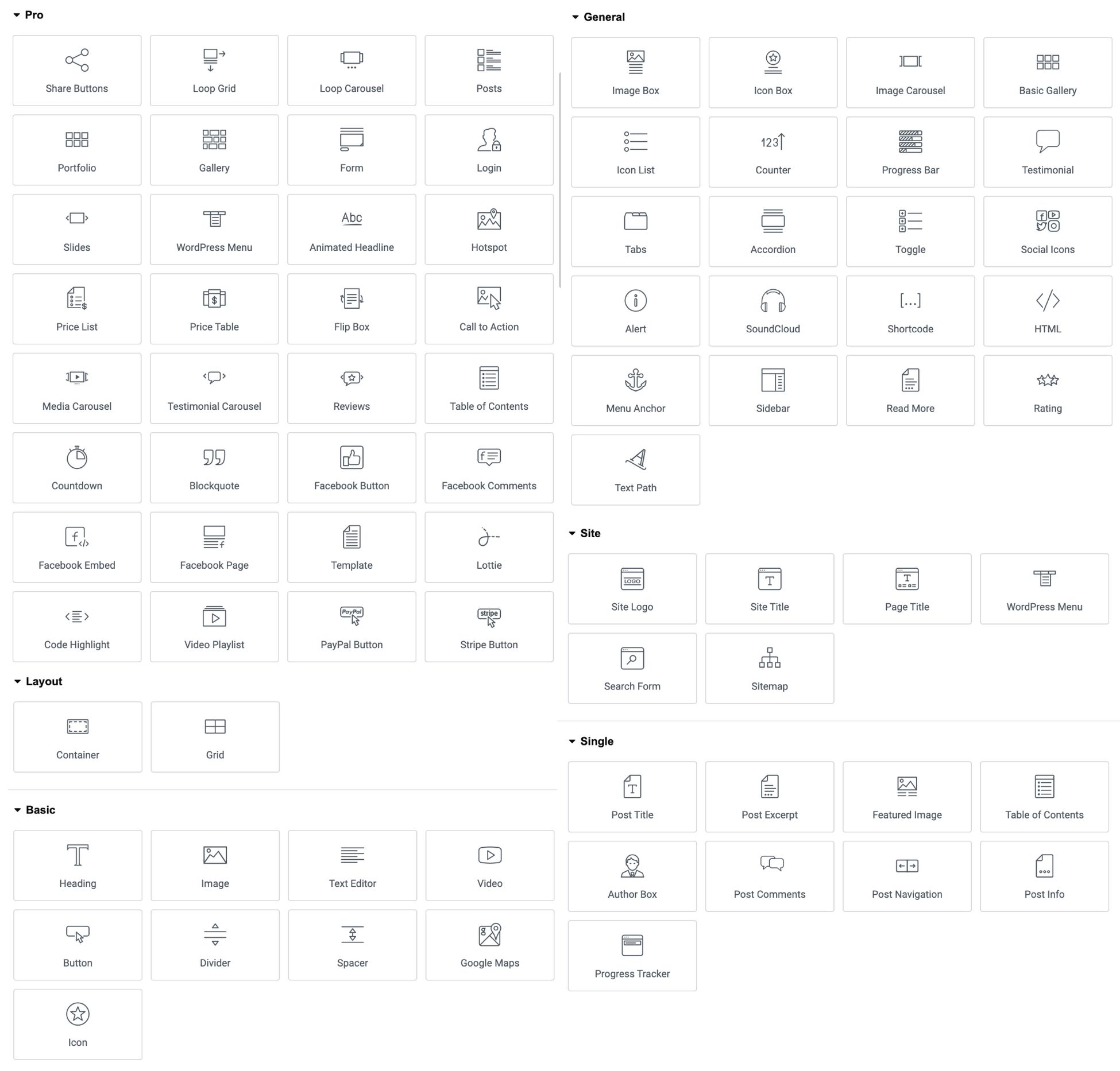 Divi vs Elementor: Which One is King of the Page Builders? list of elementor elements