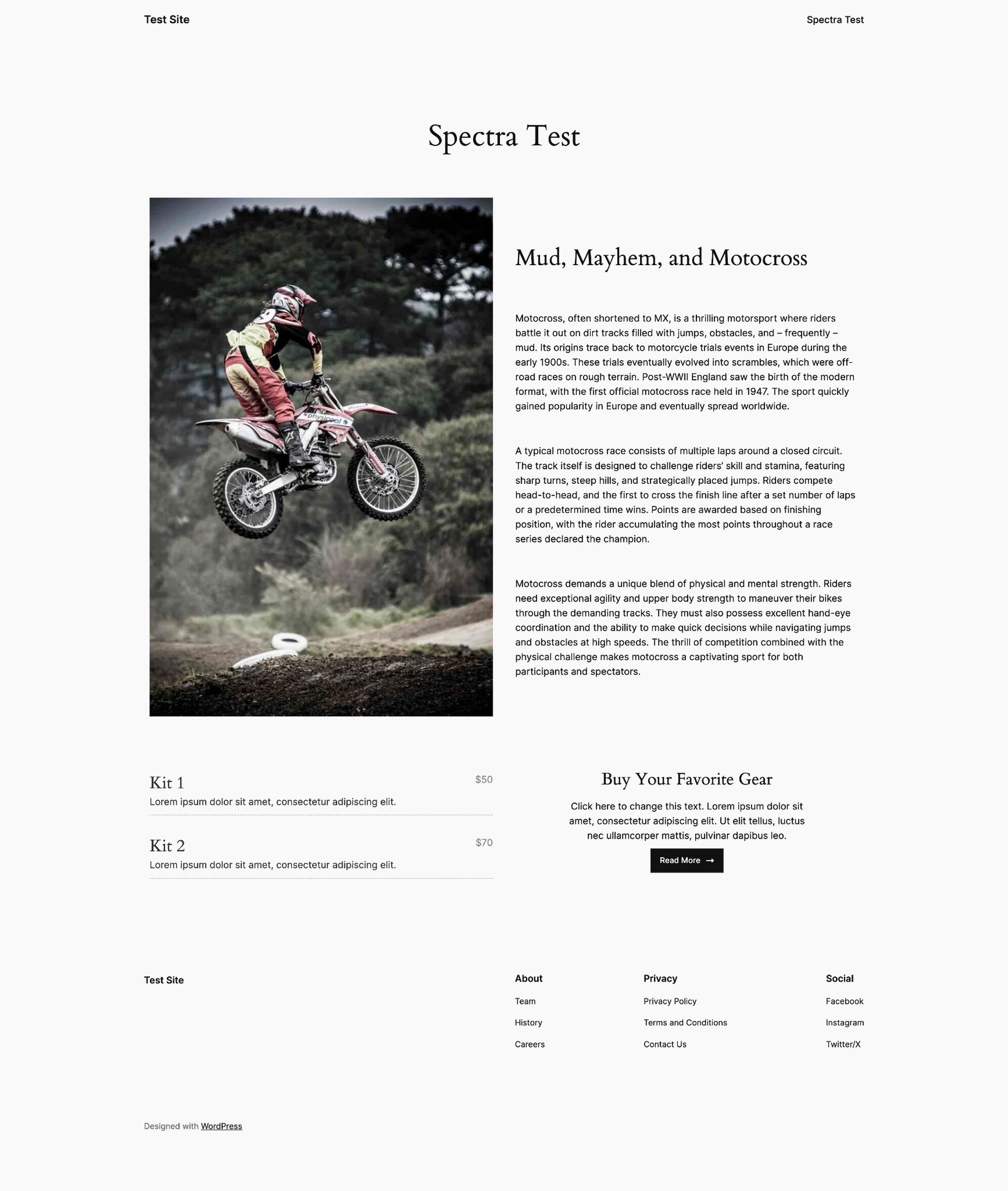 Divi vs Elementor: Which One is King of the Page Builders? spectra test page design
