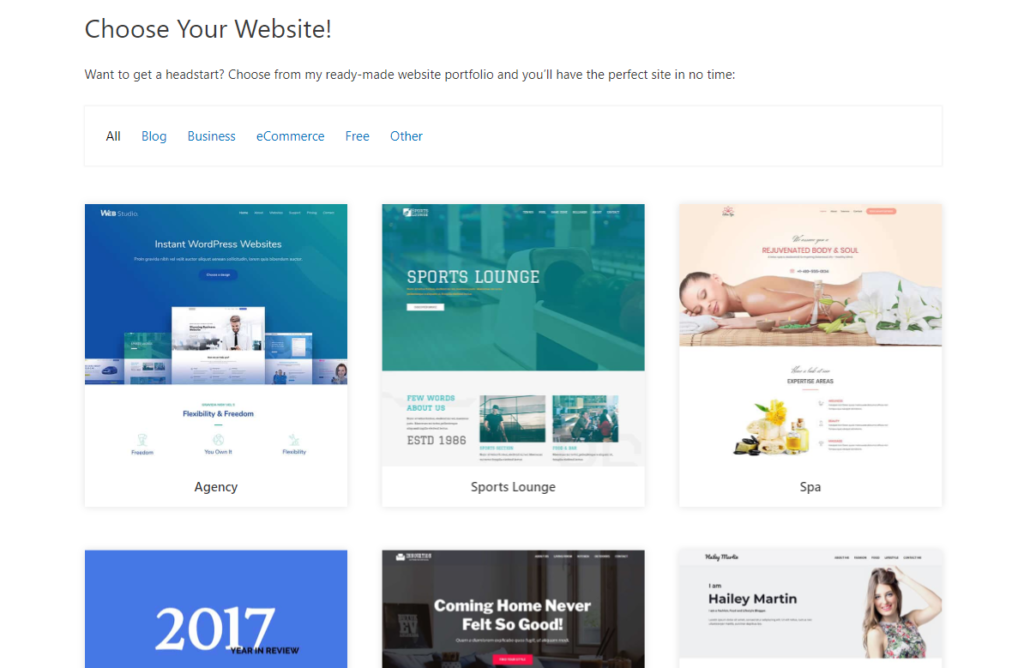 How To Create a Library of Website Templates example of portfolio