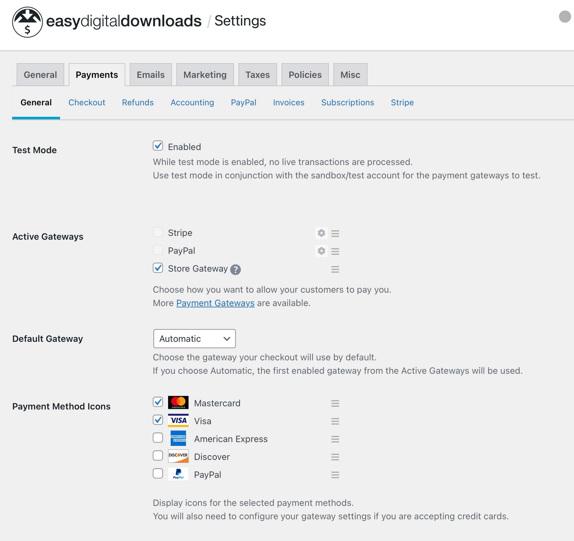 Easy Digital Downloads Vs WooCommerce: Which Is The Real Profit Maker? Easy digital downloads settings area