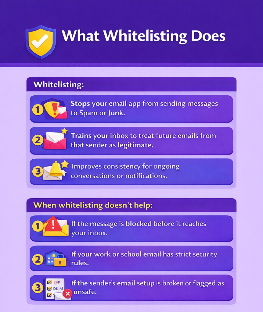 How To Whitelist (Allowlist) an Email Address in Gmail, Outlook, Apple Mail, Yahoo and Others What Whitelisting Does