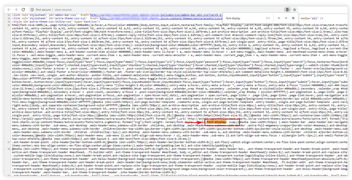 Modify font-display Property Value Font Display property