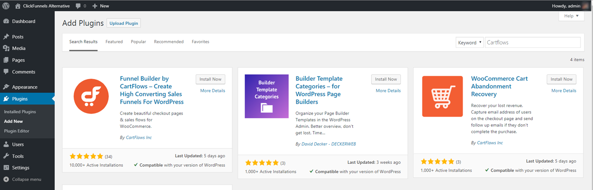 The Best ClickFunnels Alternative For WordPress Install CartFlows plugin