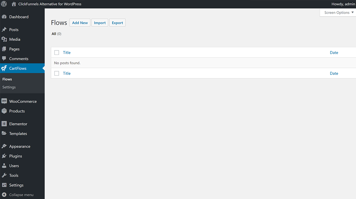 The Best ClickFunnels Alternative For WordPress CartFlows flows settings