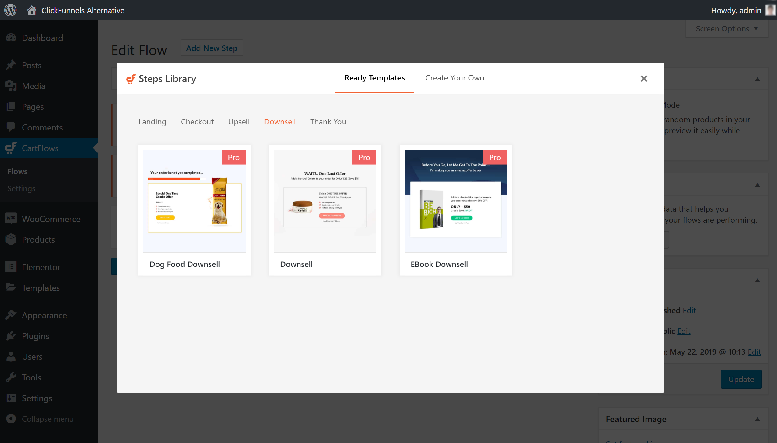 The Best ClickFunnels Alternative For WordPress CartFlows downsell templates