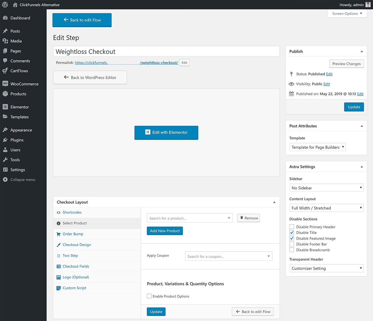 The Best ClickFunnels Alternative For WordPress Editing WooCommerce product in funnel
