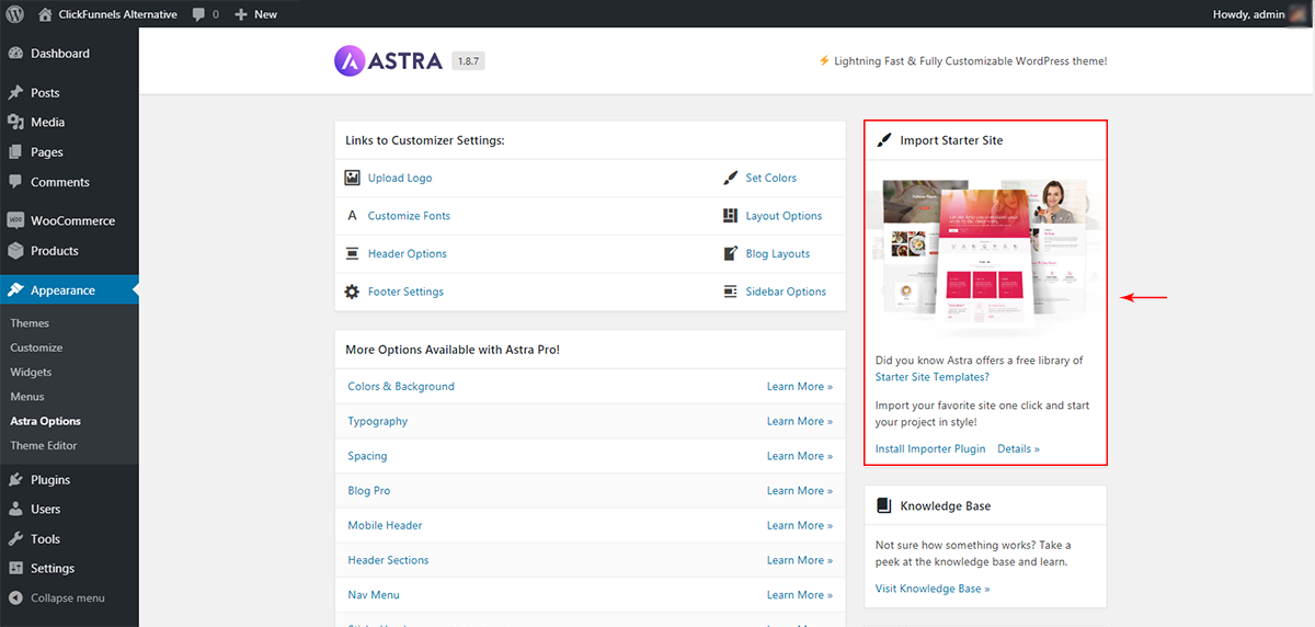 The Best ClickFunnels Alternative For WordPress Import Astra sites