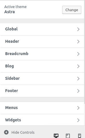 Astra 2.0.0-beta.4 Updates Astra Theme Options