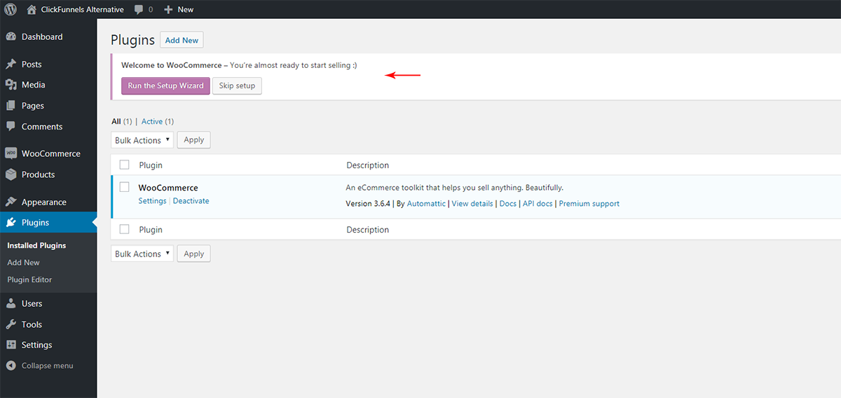 The Best ClickFunnels Alternative For WordPress Run WooCommerce setup wizard